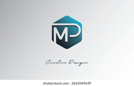 MD Minimal Polygon Shape Abstract Negative Space Symbol for Branding Use"