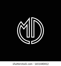 Design-Vorlage für das MD-Monogramm-Logo im Farbkreis