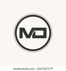 MD monogram logo design initial