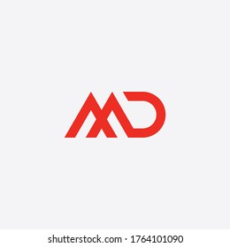 MD monogram logo red color.
