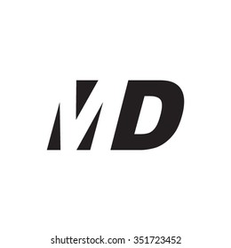 MD negative space letter logo