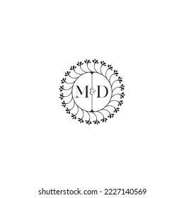 El concepto de boda MD es floral en un diseño profesional de alta calidad que se imprimirá en cualquier medio impreso