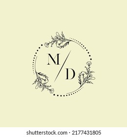 MD wedding initial logo letters in high quality professional design that will print well across any print media