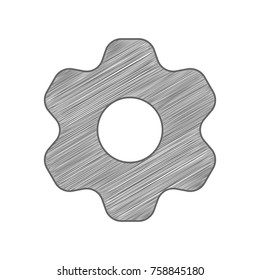 M-dash symbol. Vector. Shaded gray icon on white background. Isolated.