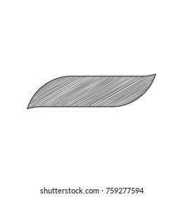 M-dash symbol. Vector. Shaded gray icon on white background. Isolated.