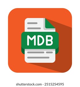 Mdb document database flat icons. file type, format, extension files symbol. suitable for data visualization.