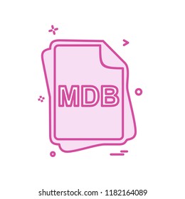 MDB file type icon design vector