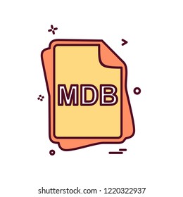MDB file type icon design vector