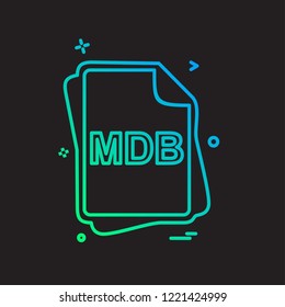 MDB file type icon design vector