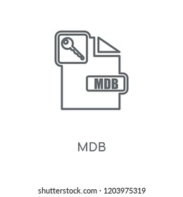 Mdb linear icon. Mdb concept stroke symbol design. Thin graphic elements vector illustration, outline pattern on a white background, eps 10.