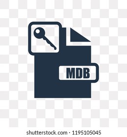 Mdb vector icon isolated on transparent background, Mdb transparency concept can be used web and mobile