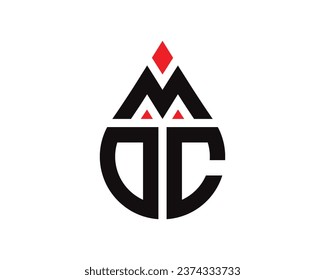 MDC Buchstaben Wassertropfen Form Logo Design. MDC Drop Logo einfach Design.