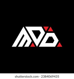 MDD triangle letter logo design with triangle shape. MDD triangle logo design monogram. MDD triangle vector logo template with red color. MDD triangular logo Simple, Elegant, and Luxurious design.