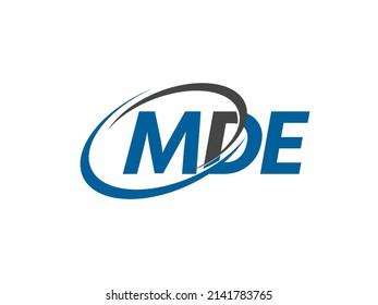 MDE letter creative modern elegant swoosh logo design