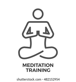 Mdeitation Training Thin Line Vector Icon Isolated on the White Background.