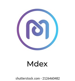 Mdex Cryptocurrency token icon. MDX token symbol. Cryptocurrency vector icon. Flat Vector illustration - Vector svg