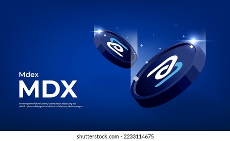 Mdex (MDX) coin cryptocurrency concept banner. svg