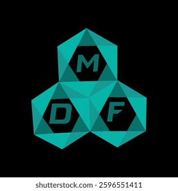 MDF creative minimalist letter logo. MDF unique vector initials alphabet letter logo design
