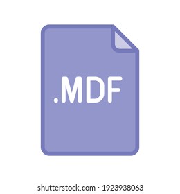 MDF file format filled outline icon. Linear style sign for mobile concept and web design. Simple color symbol. Vector illustration isolated on white background. EPS 10.