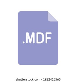 MDF file format flat icon. Linear style sign for mobile concept and web design. Simple color symbol. Vector illustration isolated on white background. EPS 10.