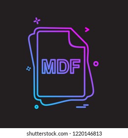 MDF file type icon design vector