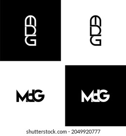 conjunto de diseño de logotipo para monograma de letras iniciales mdg