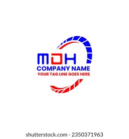 Logo de la letra MDH diseño creativo con gráfico vectorial, logotipo MDH simple y moderno. Diseño de alfabetos lujosos MDH  