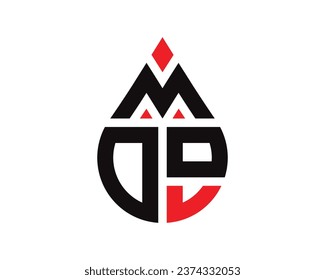 
MDO letter water drop shape logo design. MDO drop logo simple design.