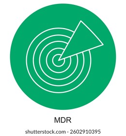 MDR (Managed Detection and Response) Solutions for Modern Cybersecurity, Enhancing Threat Detection with MDR Services, icon, vector