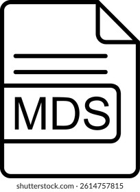MDS File Format Line Vector Icon Design