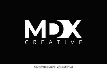 MDX letters Logo with negative space design. Letter with geometric typography. Creative Vector Illustration with letters.
