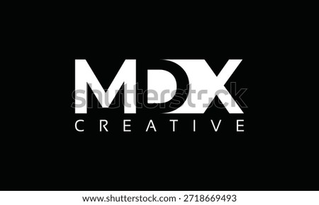 MDX letters Logo with negative space design. Letter with geometric typography. Creative Vector Illustration with letters.