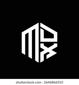 Logotipo MDX Ícone MDX Monograma MDX Letra MDX minimalista Círculo plano Design de logotipo abstrato moderno exclusivo.