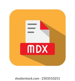 Iconos planos de texto simple de Mdx. archivos de documento de símbolos, Archivar, extensión, tipo de archivo. Se puede utilizar para Sitios web, software, interfaz de usuario y App móviles.