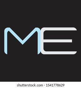 ME Abstrac logo vector Monogram isolated on black background