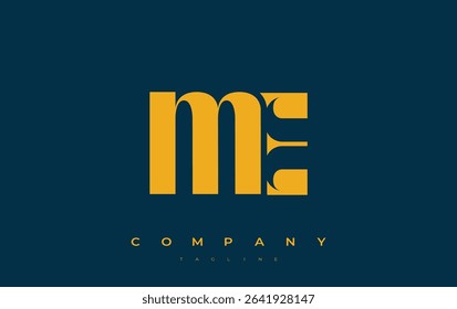 ME Abstract Geometric Logo Design. Modern and elegant logo design with simplistic typography elements, showcasing branding excellence.