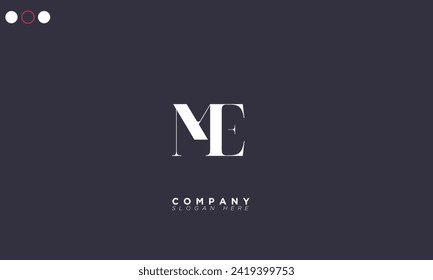  ME Alphabet letters Initials Monogram logo EM, M and E
