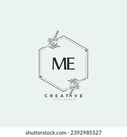 ME Beauty vector initial logo art, handwriting logo of initial signature, wedding, fashion, jewerly, boutique, floral and botanical with creative template for any company or business.