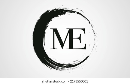 ME brush design typography, logotype, graphic design for t-shirt prints, vector illustration.