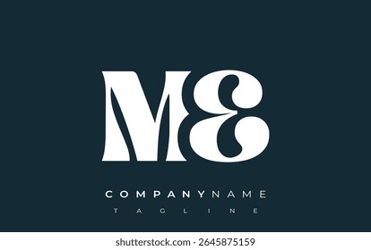 ME Creative Abstract Typography Logo Design. Elegant logo combining bold typography and creative shapes, ideal for branding and identity solutions.