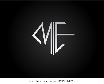 ME diamond shape silver color design