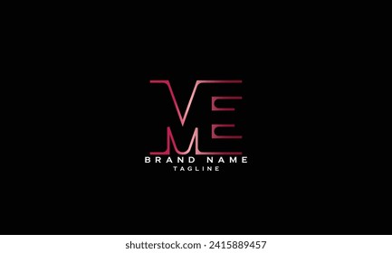 ME, EM, Abstract initial monogram letter alphabet logo design