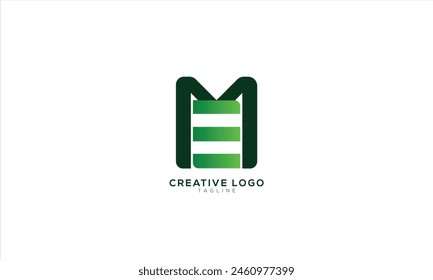 ME EM Abstract initial monogram letter alphabet logo design