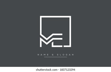 ME, EM Abstract letters Logo Monogram