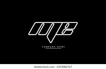 ME, EM Abstrakte Buchstaben Logo Monogramm