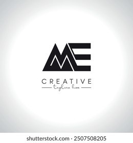 ME EM Abstract Letters Monogram Logo Design. Initial Vector Template.