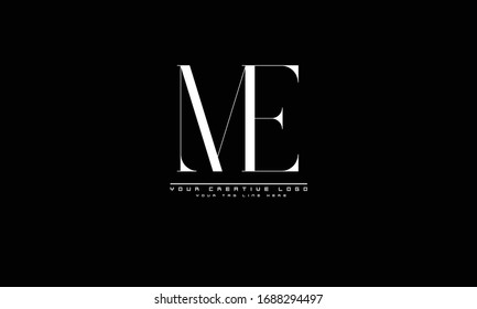 ME EM abstract vector logo monogram template