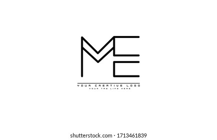 ME EM abstract vector logo monogram template