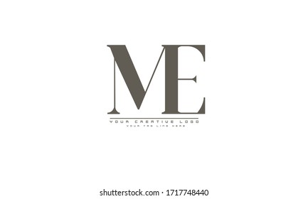 ME EM abstract vector logo monogram template