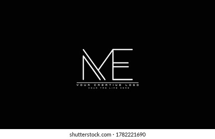 ME EM abstract vector logo monogram template